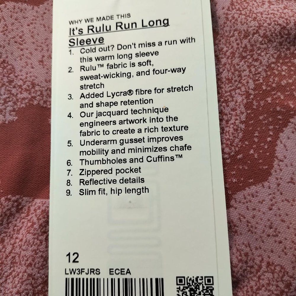 BNWT Lululemon Its Rulu Run Long Sleeve Shirt - Picture 2 of 5